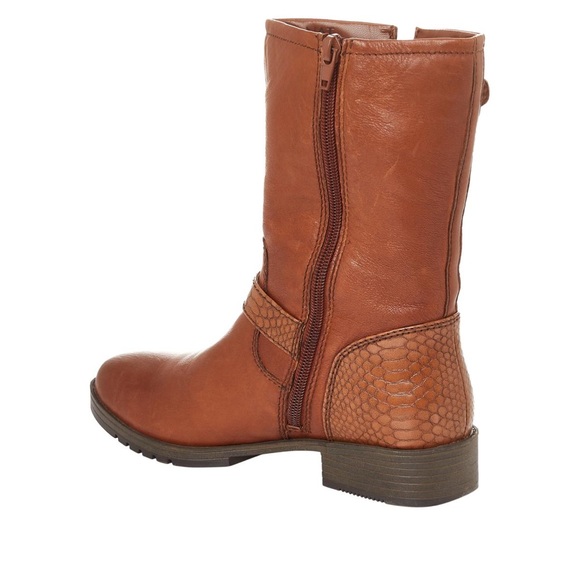 NEVER WORN Naturalizer Genna Leather Zip-Up Midcalf Moto Boot in Cider Spice - Picture 10 of 11